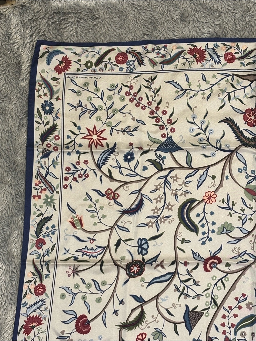 Floral Silk Scarf from Art Institute of Chicago 31” Multi Colored Flowers - Picture 14 of 16
